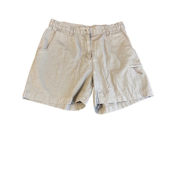 Woolrich Pants - VTG Fieldstone Womens Cotton Canvas Cargo Utility Shorts Mineral Green Khaki 8